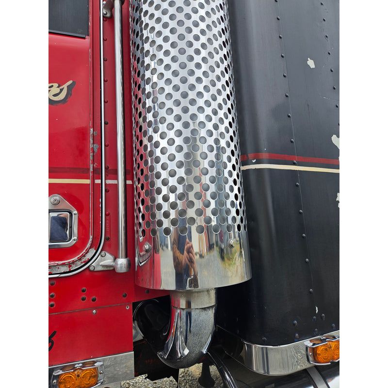 DP-82R-101248SP 10'' MUFFLER EXHAUST HEAT SHEILD; w/round Kenworth holes 48'' LONG 360 deg. DP-82R-101248SP