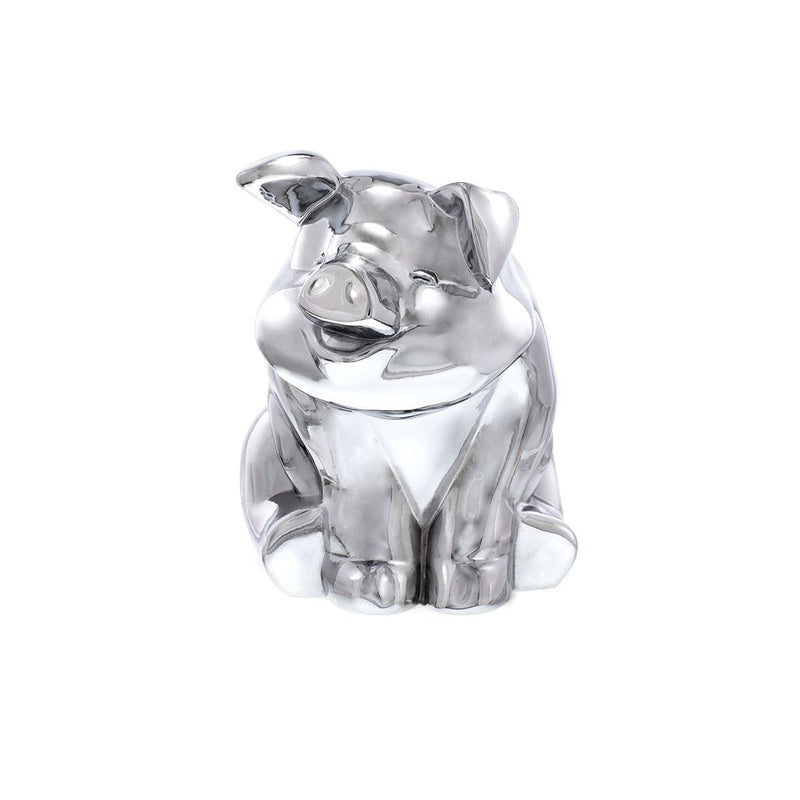 Die-Cast Sitting Pig Hood Ornament - Chrome #72046