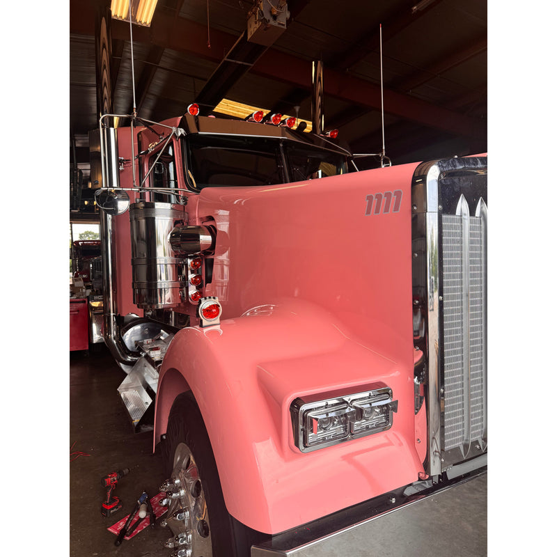 Custom Watermelon Kenworth hood turn signal (Sold in Pairs) (Mounts Only) #171385