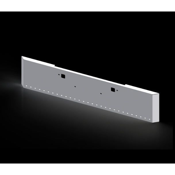 S22-16D-20-1123 20", Mitered (kw w990) (Standard Mount Peterbilt 389 589) (29) 3/4" Circle Light Holes, Tow Holes BUMPER Dark Gray