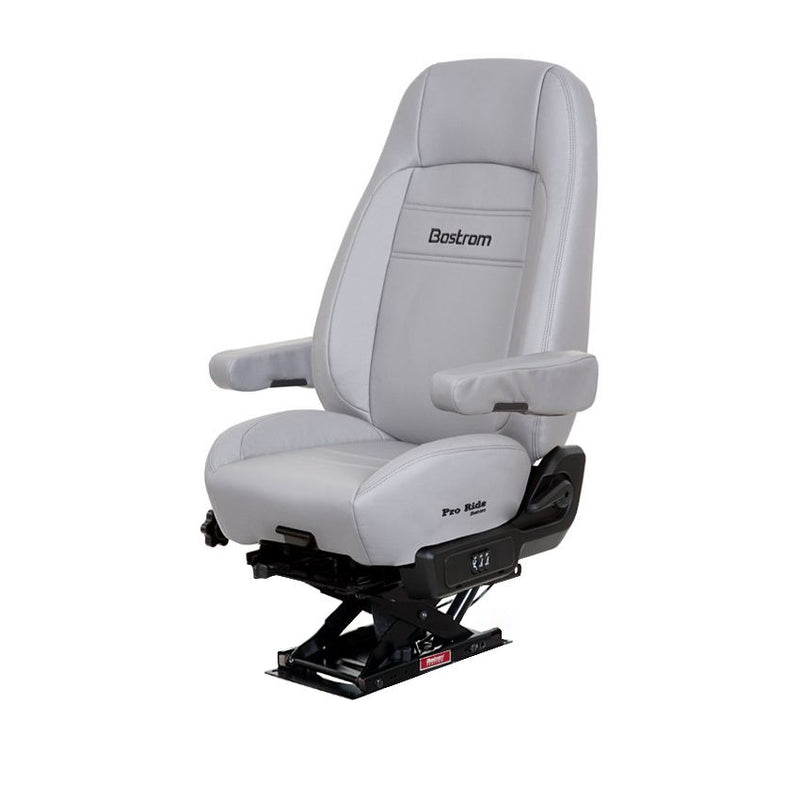 #8220001-902 Bostrom Truck Seat, Grey Ultra-leather, LoPro - 910, Dual 16" Armrests, Hi-Back