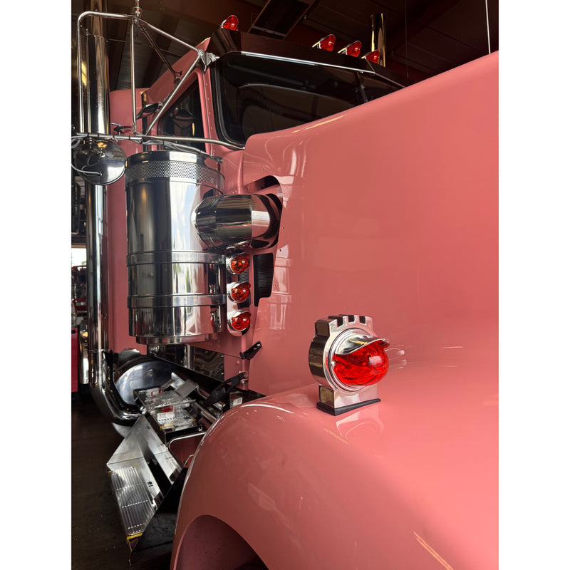 Custom Watermelon Kenworth hood turn signal (Sold in Pairs) (Mounts Only) #171385