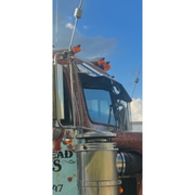 Rollin low Kenworth flat glass visor "timeless" (with bead roll) 9"x5" reverse bowtie 304 stainless #2015 Kenworth visor Slate Gray