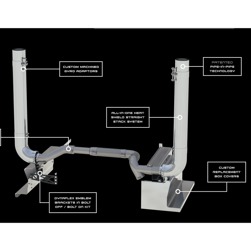 dp-kw990-ak85cp w990 8" kit dpf with box covers s.s. same size boxes on both sides Gray