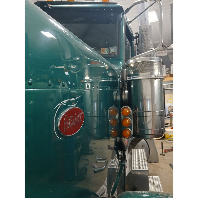 SS-1705 Peterbilt radius 3 watermelon air cleaner front light mount 304 stainless (sold in pairs) #1705