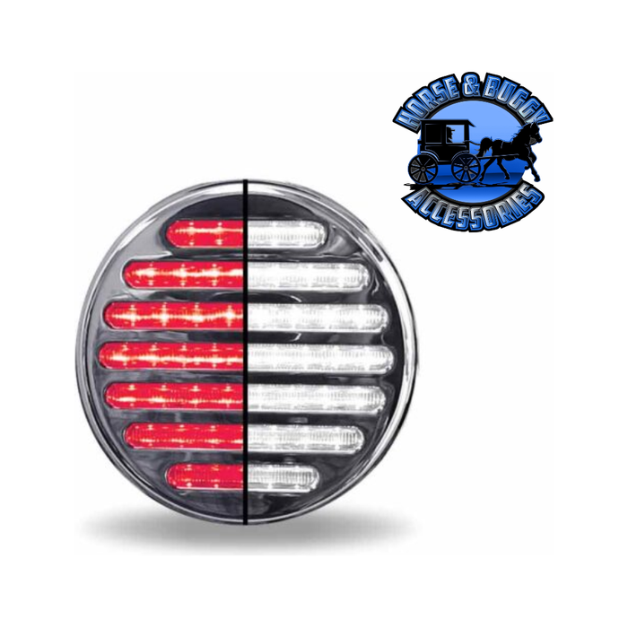 Gray 4" Round Red to White Flatline - Trux Dual Revolution LEDs 4" ROUND Red to White - 49 Diodes