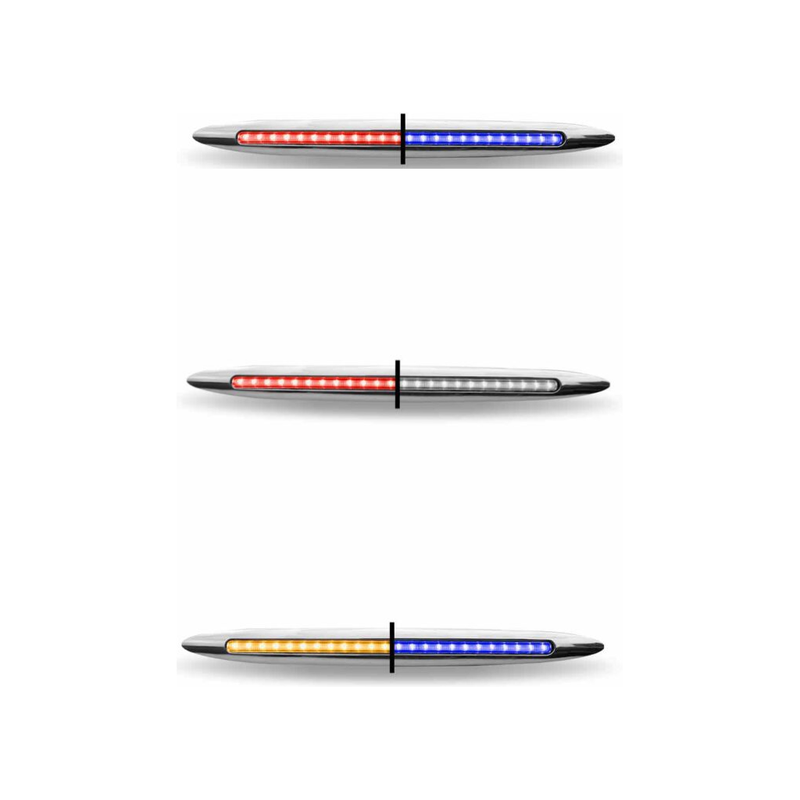 17" Slim Flatline Trux Dual Revolution LEDs (Choose Color) SLIM FLATLINE Amber to Blue - 24 Diodes,Red to Blue - 24 Diodes (discontinued),Red to White - (discontinued) Light Gray