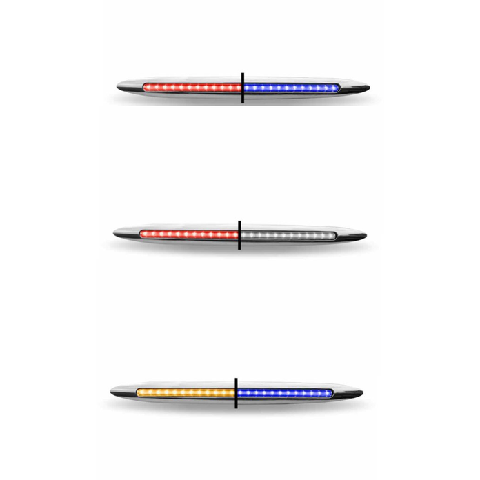 Light Gray 17" Slim Flatline Trux Dual Revolution LEDs (Choose Color) SLIM FLATLINE Amber to Blue - 24 Diodes,Red to Blue - 24 Diodes,Red to White - 24 Diodes