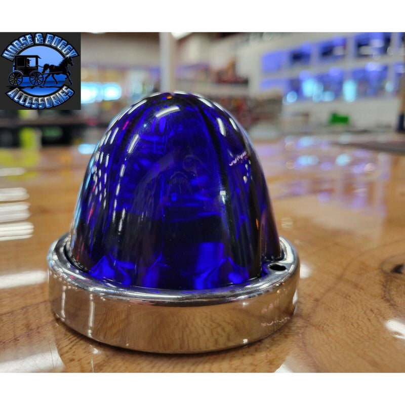 Grand General Flush Mount (1157 2 wire) 3.5" Watermelon Glass Marker Light Kits (CHOOSE COLOR) watermelon glass lens BLUE Dim Gray