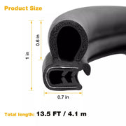 13.5 Ft Door Rubber Weatherstrip Seal For 1986-07 Peterbilt 359 379 330 360 370 #135496781798 Door Dark Slate Gray