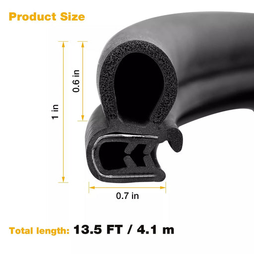 13.5 Ft Door Rubber Weatherstrip Seal For 1986-07 Peterbilt 359 379 330 360 370 #135496781798 Door Dark Slate Gray