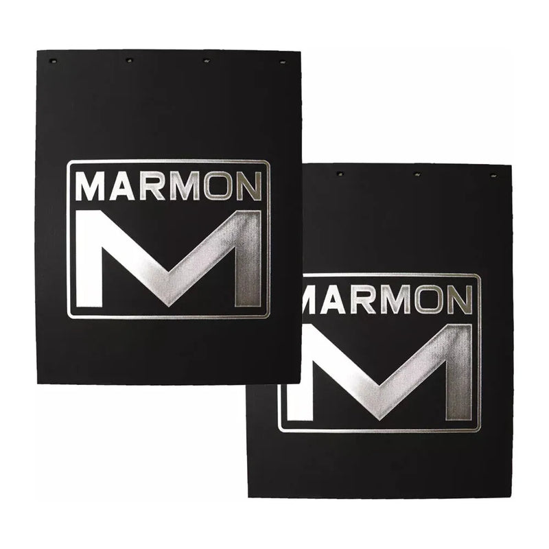 MUD-382430-173 3/8'' BLACK RUBBER MUDFLAP W/ MARMON SILVER LOGO (24 X 30) Mud Flap Black