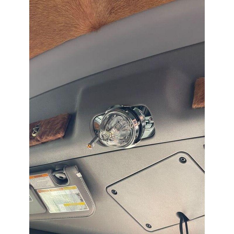 2008 + Peterbilt above cb radio - (1) watermelon light hole (plate only) stainless #1024 Dim Gray