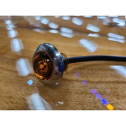 TecNiq 3/4" Mini PC Sidemarker Light w/180 Bullet Plugs (Choose color) Amber/Clear,Amber/Amber,Red/Red,Red/Clear,White/Clear,Green/Clear,Blue/Clear,Stainless Steel Trim Ring Dim Gray