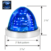 Grand General Flush Mount (1157 2 wire) 3.5" Watermelon Glass Marker Light Kits (CHOOSE COLOR) watermelon glass lens RED,DARK AMBER,LIGHT AMBER,CLEAR,BLUE,PURPLE,GREEN Royal Blue