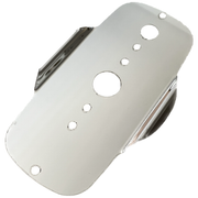 2008 + Peterbilt above cb radio - (1) watermelon light hole (plate only) stainless #1024 Light Gray