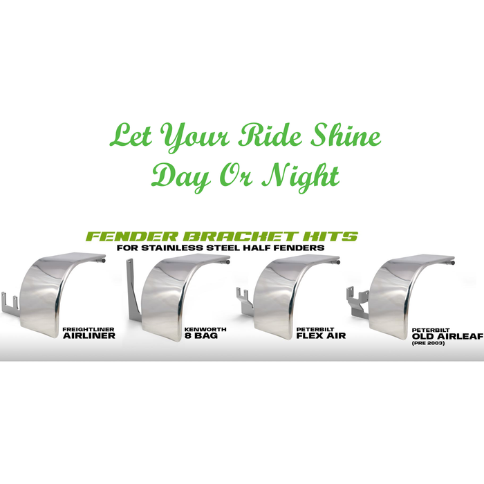 Light Gray Shift Blind Mount brackets for Half Fenders Kenworth 8 bag fender bracket sp-172676 passenger,sp-172675 drivers