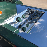 Recessed Airline Box -7-Design #8 304 Polished Stainless Steel (Choose Style) Trailer Air & (1) 7-way,Trailer Air & (2) 7-ways,Trailer Air (1) 7-way & (1) 4/6-Way,Trailer Air Hydraulic Hook-Ups & (1) 7-way Dark Slate Gray