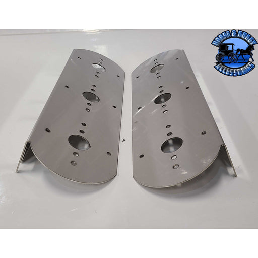 Dark Gray JML Kustoms 15" FRONT KENWORTH AIR CLEANER BRACKET, RADUIS STYLE (SOLD IN PAIRS) #1720 does not include lights watermelon