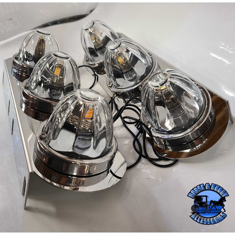 JML Kustoms 15" FRONT KENWORTH AIR CLEANER BRACKET, RADUIS STYLE (SOLD IN PAIRS) #1720 (does not include lights) watermelon Gray