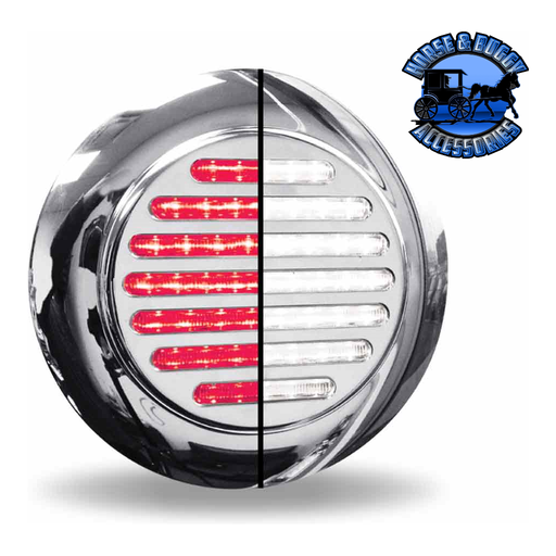 Light Gray 4" Round Red to White Flatline - Trux Dual Revolution LEDs 4" ROUND Red to White with Flange Mount - 49 Diodes