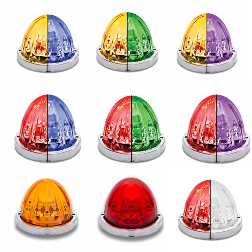 Gray Watermelon (Starburst) light LED with Tower Bulb & Lock Ring (Choose color) watermelon sealed led Amber,Red,Amber/Blue,Amber/Green,Amber/Purple,Clear Amber,Clear Red,Red/Blue,Red/Green,Red/Purple,Red/White
