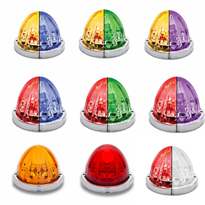 Gray Watermelon (Starburst) light LED with Tower Bulb & Lock Ring (Choose color) Watermelon Light Amber,Red,Amber/Blue,Amber/Green,Amber/Purple,Clear Amber,Clear Red,Red/Blue,Red/Green,Red/Purple,Red/White