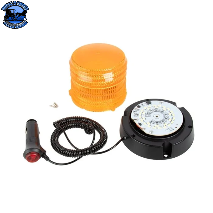 SB-STB-A45-MBC 4½” Amber LED Strobe Light Beacon - Magnetic Surface Mount - 12V Adapter - Seven Flash Patterns