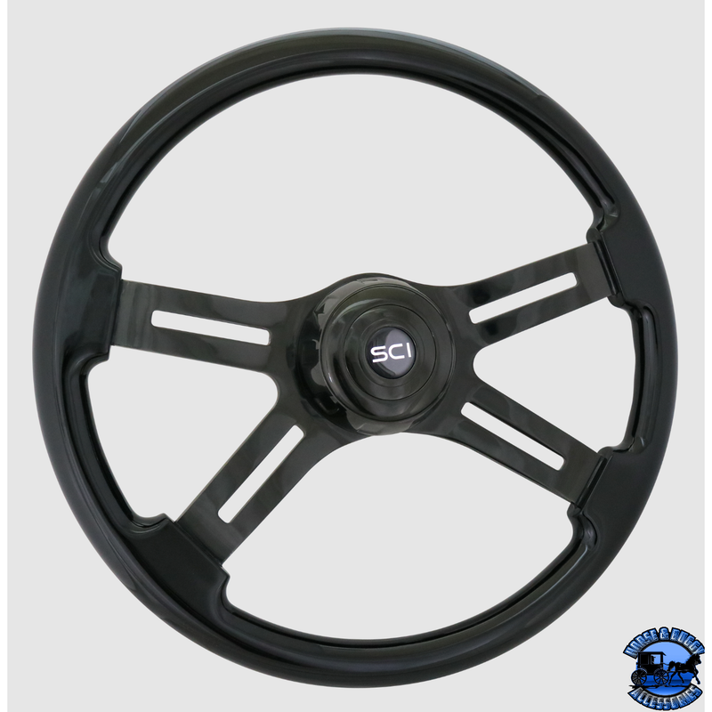 Steering Creations 18" Painted Wood Four Spoke Wheels steering wheel Phantom,Classic - Viper Red - Matching Bezel,Classic - Orange - Matching Bezel,Classic - Green - Matching Bezel,Classic - Blue - Matching Bezel,Classic - Purple - Matching Bezel,Classic - Red - Matching Bezel,Classic - Silver - Matching Bezel,Classic - White - Matching Bezel,Classic - Yellow - Matching - Bezel,Classic - Black - Matching Bezel Lavender