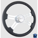 Steering Creations Classic Leather 18" Black Leather Rim Chrome 4-Spoke Wheel (3-Hole)