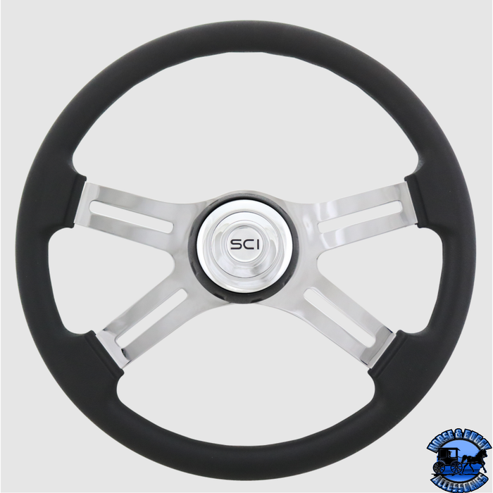 Steering Creations 18'' Classic Poly Chrome 4-Spoke Wheel (3-Hole)