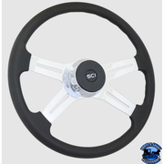 190-3003-7704 Steering Creations Convoy 18" Polyurethane Rim Chrome 4-Spoke Wheel (3-Hole) steering wheel Dark Slate Gray