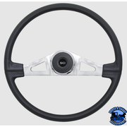 Steering Creations "Lincoln" 20" Polyurethane Rim Chrome 2-Spoke w/Triangle Cut Outs Wheel steering wheel Dark Slate Gray