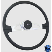 Steering Creations "Lincoln" 20" Polyurethane Rim Chrome 2-Spoke w/Triangle Cut Outs Wheel steering wheel Dark Slate Gray