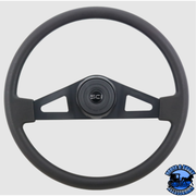 Steering Creations 18'' Pinion Poly Black W/ 2-Spoke Wheel (3-Hole) steering wheel Light Gray