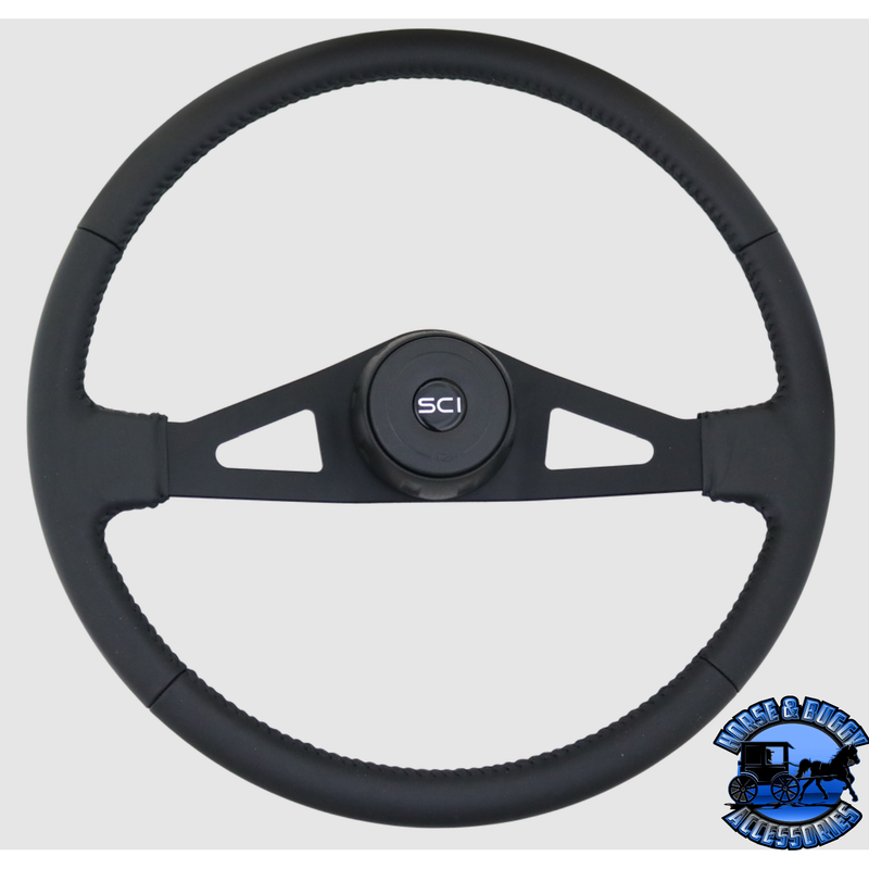 Steering Creations Pinion 20" Black Leather Rim Black 2-Spoke w/Triangle Cut Outs Wheel steering wheel Lavender