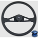 Steering Creations Pinion 20" Black Leather Rim Black 2-Spoke w/Triangle Cut Outs Wheel