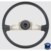 106-3015-77004 Steering Creations "Thunderbolt"  - 20" Polyurethane Rim, Nickel Plated 2-Spoke w/Triangle Cut Outs Wheel steering wheel Dark Slate Gray