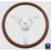 293-3003-77502 Steering Creations Voltage 3 18" Wood Rim Chrome 3-Spoke w/Wire Cut Outs steering wheel Lavender