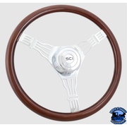 293-3003-77502 Steering Creations Voltage 3 18" Wood Rim Chrome 3-Spoke w/Wire Cut Outs steering wheel Lavender