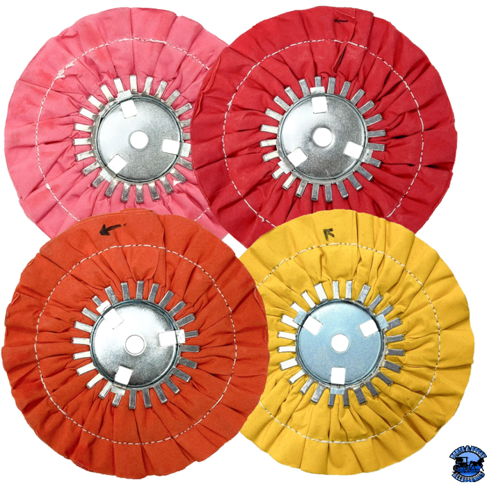 Firebrick Renegade 9" (Stitched) Airway Buffing Wheels Airway Buffs Removable Center Plate / Pink,Removable Center Plate / Orange,Removable Center Plate / Yellow,Removable Center Plate / Red,No Center Plate / Pink,No Center Plate / Orange,No Center Plate / Yellow,No Center Plate / Red