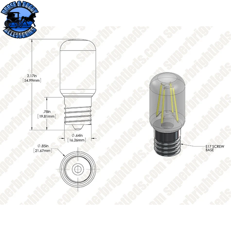SB-T22D-NW2DF-E17 T22 LED Replacement Bulb for WB36X10003 and other Microwave Light Bulbs - 225 LumensPart Number: T22D-x2DF-E17