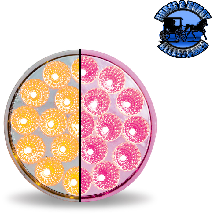 Thistle 4" Round Trux Dual Revolution LEDs (Choose Style and Color) 4" ROUND Amber to Pink - #TLED-4XAPINK