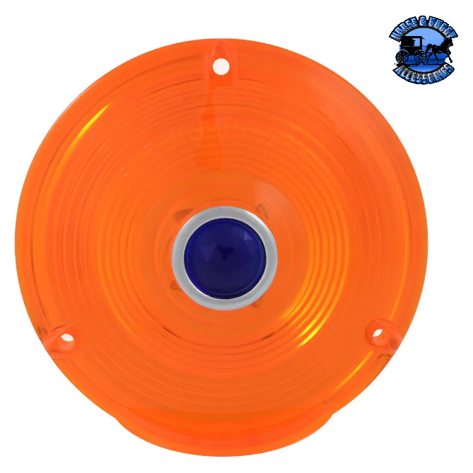 AMBER LENS W/CROME RIM & BLUE DOT FOR 4" COMBINATION LIGHT #80376 lighting Chocolate