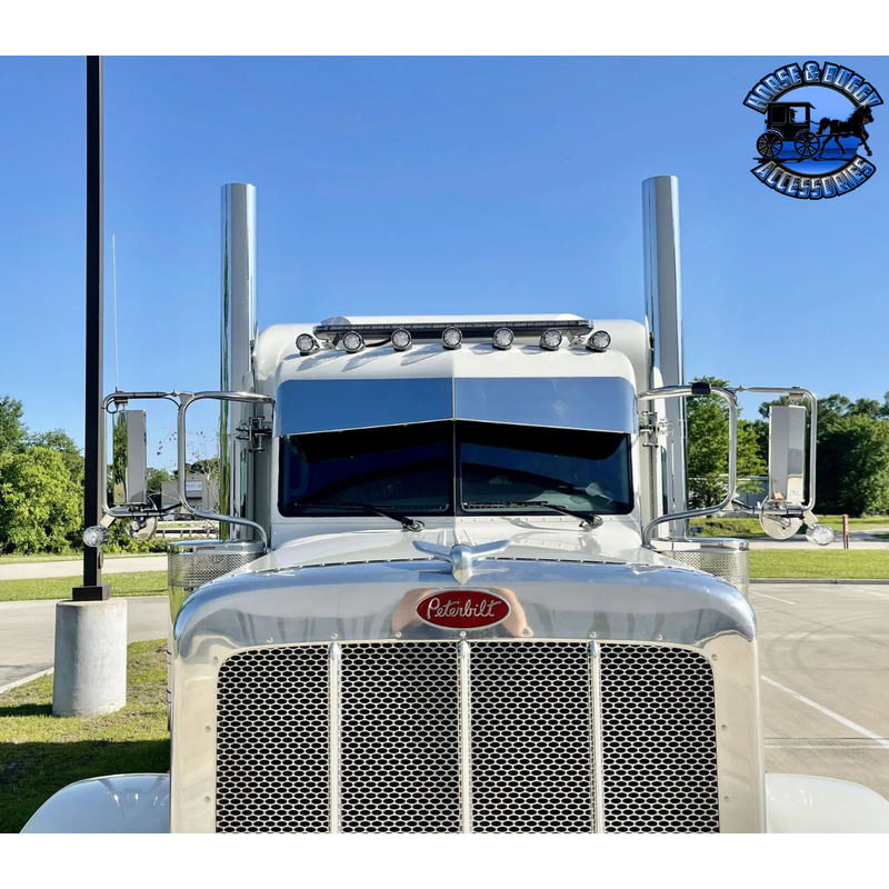 Rollin low Peterbilt (Gator) visor 13X10" CUSTOM BOWTIE #1040 PETERBILT VISOR Cornflower Blue