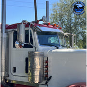 Rollin low 359 Peterbilt visor "timeless" (with bead roll) 9"x5" reverse bowtie 304 stainless #0053 PETERBILT VISOR Light Slate Gray