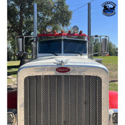 Rollin low Peterbilt visor "timeless" (with bead roll) 9"x5" reverse bowtie 304 stainless #1053 PETERBILT VISOR Dark Slate Gray