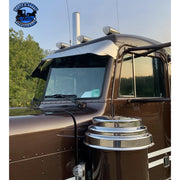 Rollin low 359 Peterbilt visor "timeless" (with bead roll) 9"x5" reverse bowtie 304 stainless #0053 PETERBILT VISOR Dark Slate Gray