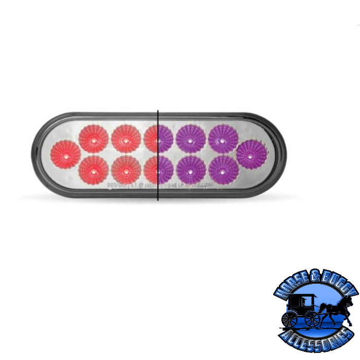 Rosy Brown 6" Oval Trux Dual Revolution LEDs (Choose Color) DUAL REVOLUTION Red to Purple