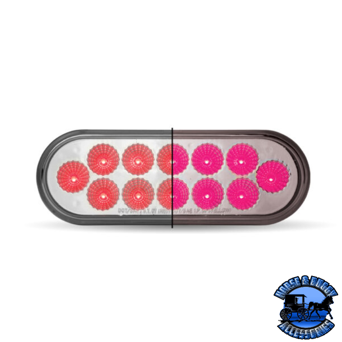 Gray 6" Oval Trux Dual Revolution LEDs (Choose Color) DUAL REVOLUTION Red to Pink